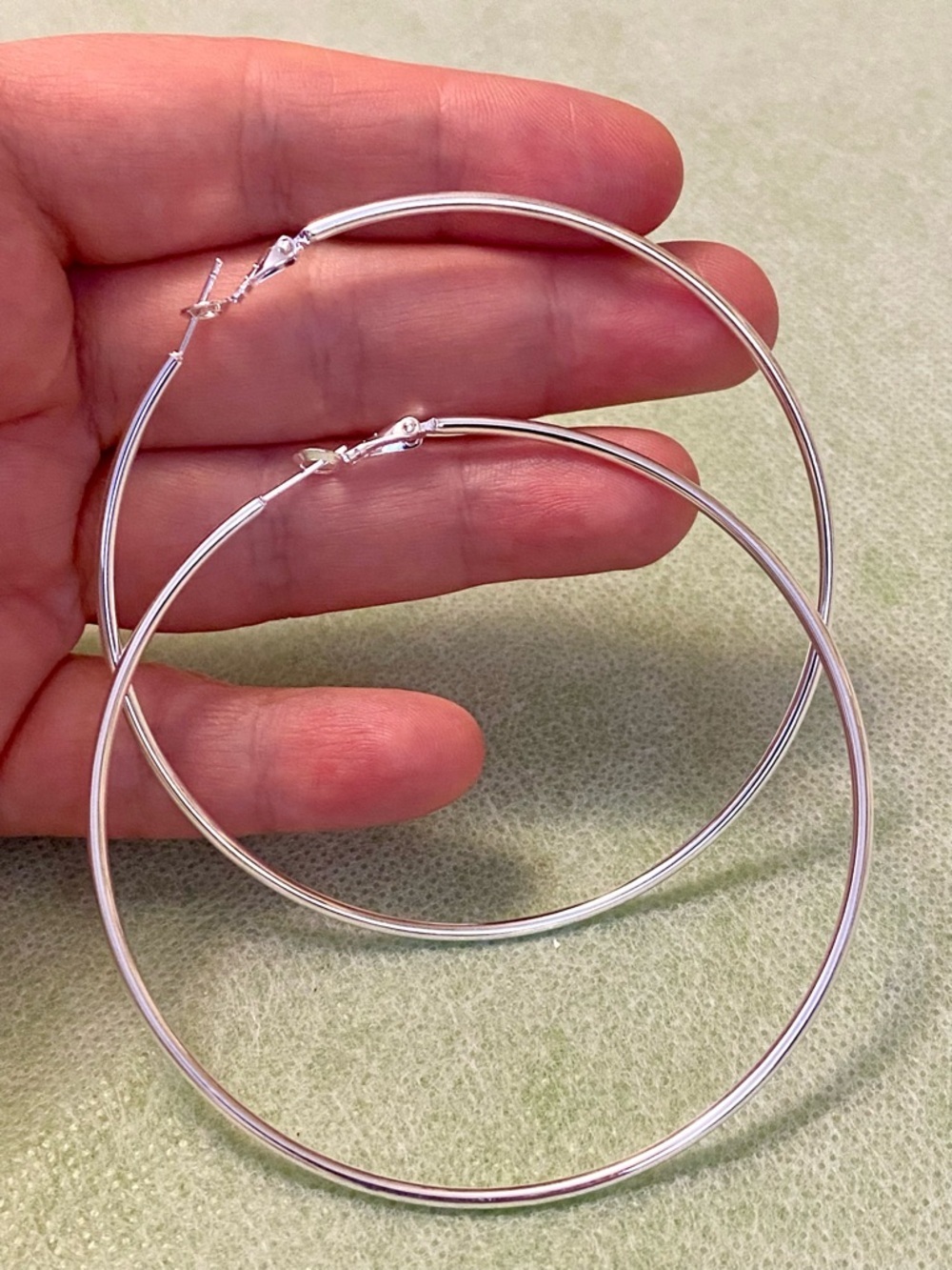 Silver Hoop Earrings - Classic Large Hoop Earrings